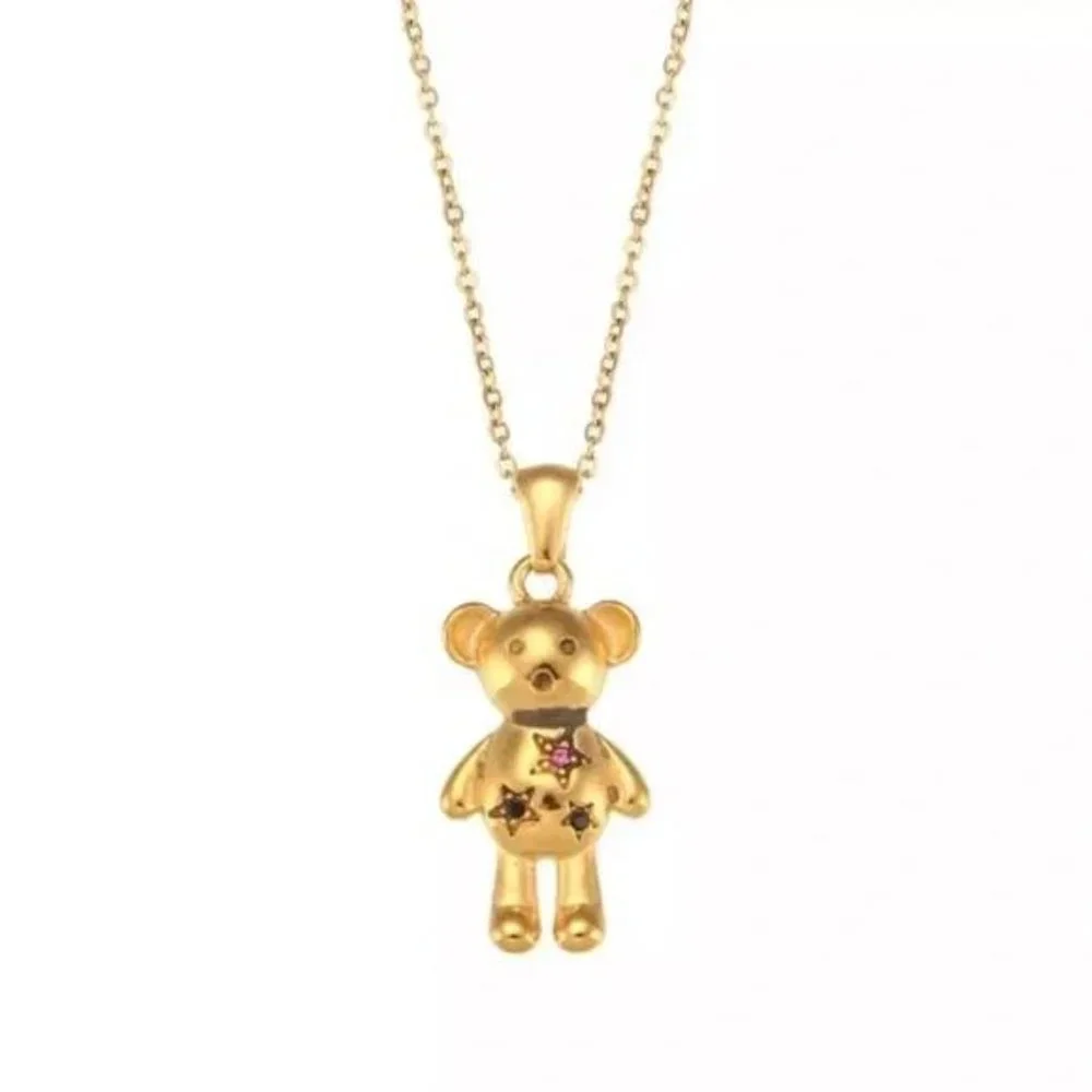 NEW 18K GOLD BEAR PENDANT NECKLACE - Picture 5 of 5